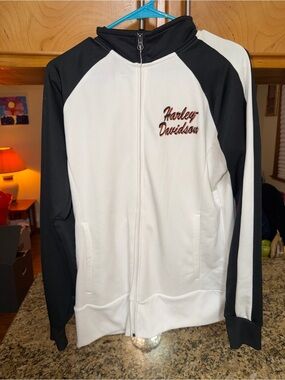 Harley-Davidson Women’s Black & White Full-Zip Track Jacket